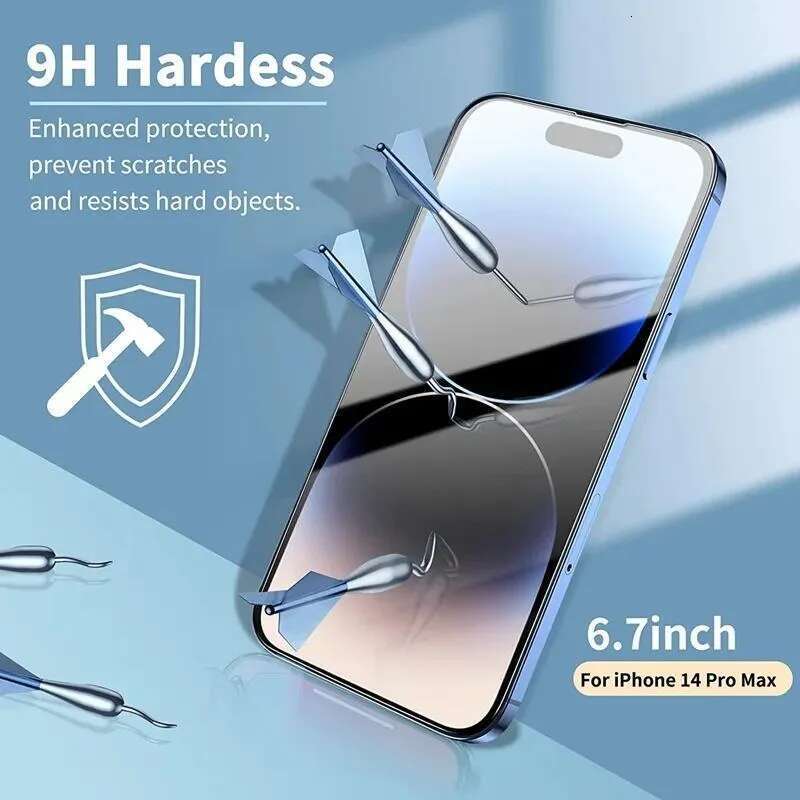5Pcs Tempered 15 14 13 12 11 Pro Max Screen Protector for iPhone 12Mini 13Mini 7 8 Plus SE X XS XR 14Pro Glass