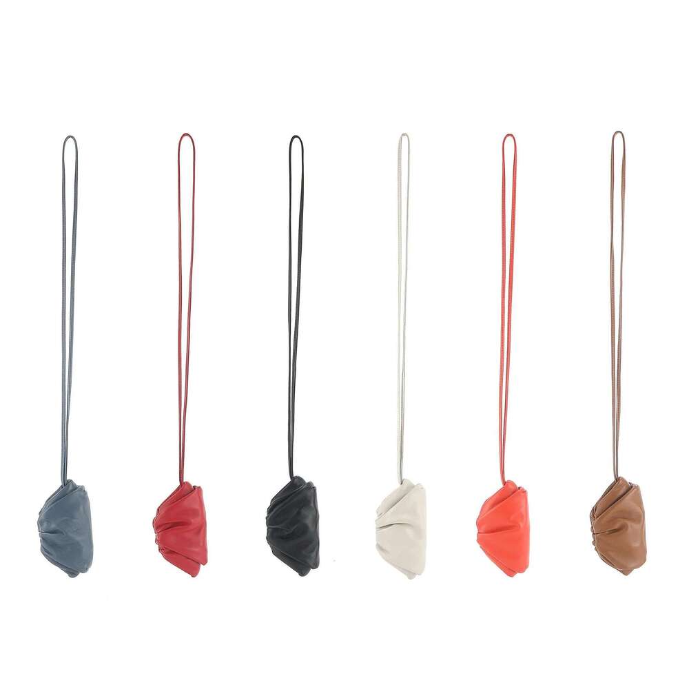 FIRMRANCH 2025 Trendy Ttem Super Soft Sheepskin Mini Cute Pleated Cloud Bag Hanging Neck Croissant Purse Lipstick Headphone Hobo