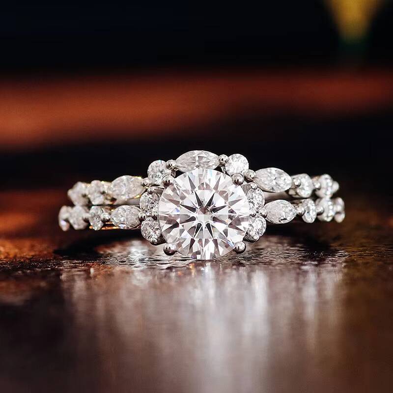 Customized 10k 14k 18k Solid Real Gold Cut DEF Trendy Certified Fashion Handmade Wedding Engagement Moissanite Jewelry Rings