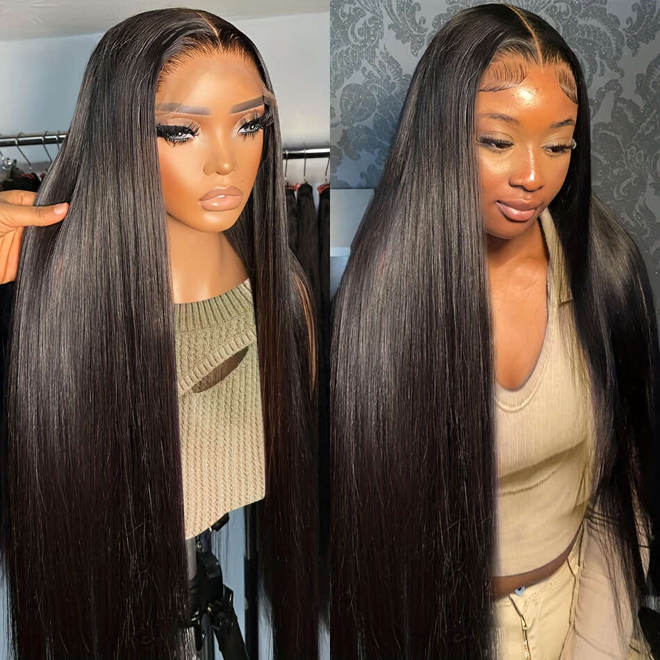 13X4 Hd Frontal Human Bone Straight Transparent Glueless Front Wigs Women Pre Plucked Lace Closure With Baby Hair 250% Density