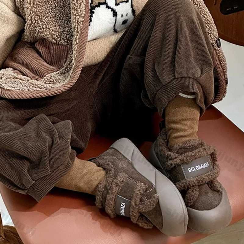 Children Cotton Shoes Winter Thicken Warm Girls Soft Sole Snow Boots Fashion Vintage Lightweight Comfortable Boys Casual ShoesT251105
