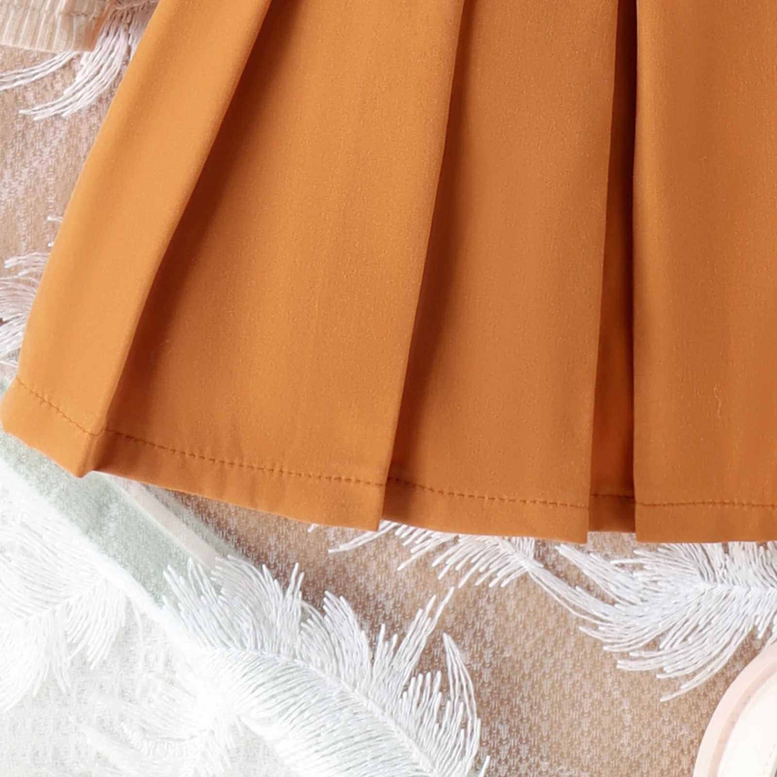 3PCS Autumn New Style 1-5 Year Old Girl Baby College Casual Solid Color Long-Sleeved Pit Top Pleated Short Skirt Set Y251105