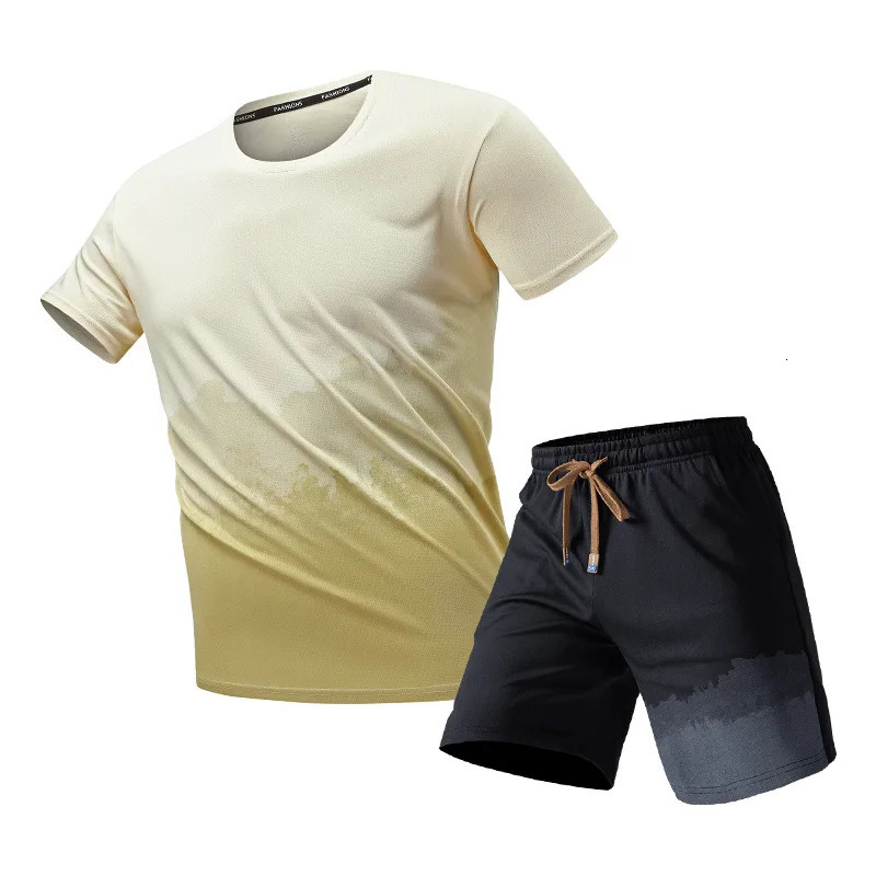 Summer set mens casual sports short sleeved set mens clothing summer set mens clothing mens shorts golf combination 250403