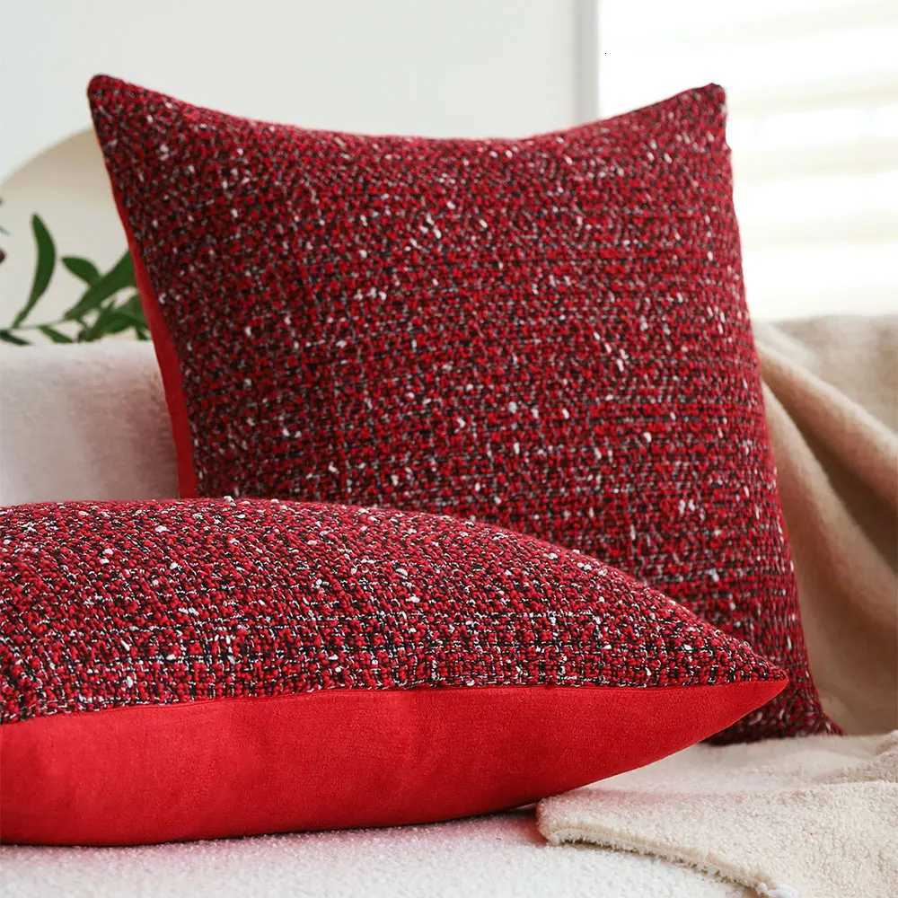 Christmas Red Knitted Throw Pillow Cover Without Core Festival Party Decoration Living Room Sofa Decorative Cushion Cover 45x45 Y251105