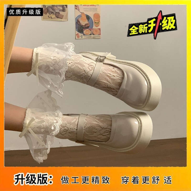 Sweet and Cool High Heel Small Leather Spring New Collection Thick soled Height Increasing French Mary Jane Poe Custom Shoes