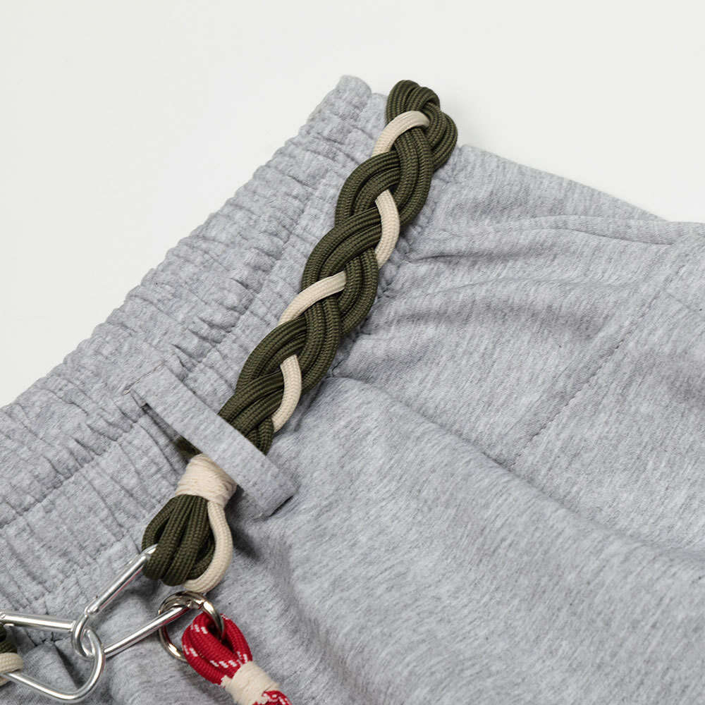 Unique Woven Waist Rope Oversized Wide-Leg Pants for Men American Style Trendy Brand Vibe Drawstring Cuff Design Sports Trousers