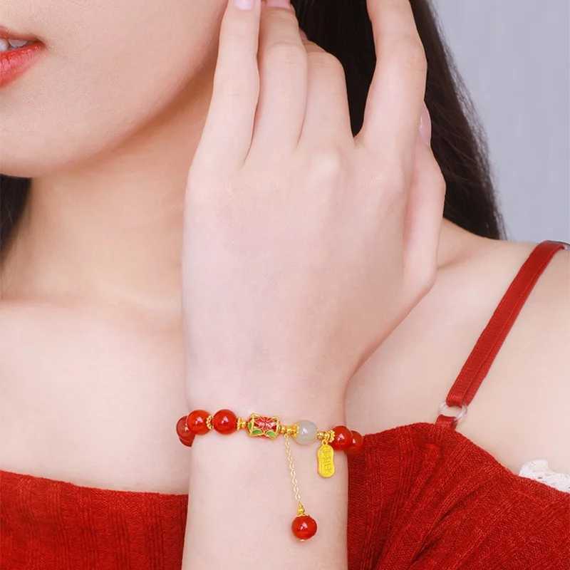 Chinese Style Lotus Butterfly Beadeds for Women Fashion Green Bead Handmades Exquisite Sweet Jewelry Gifts C251105