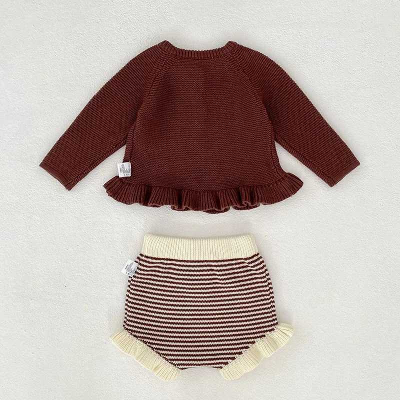 2025 New Autumn Toddler Baby Girl Clothes Set 0-3Yrs Infant Baby Girls Clothing Suit Long Sleeved Cardigan SweaterPP Shorts Y251105