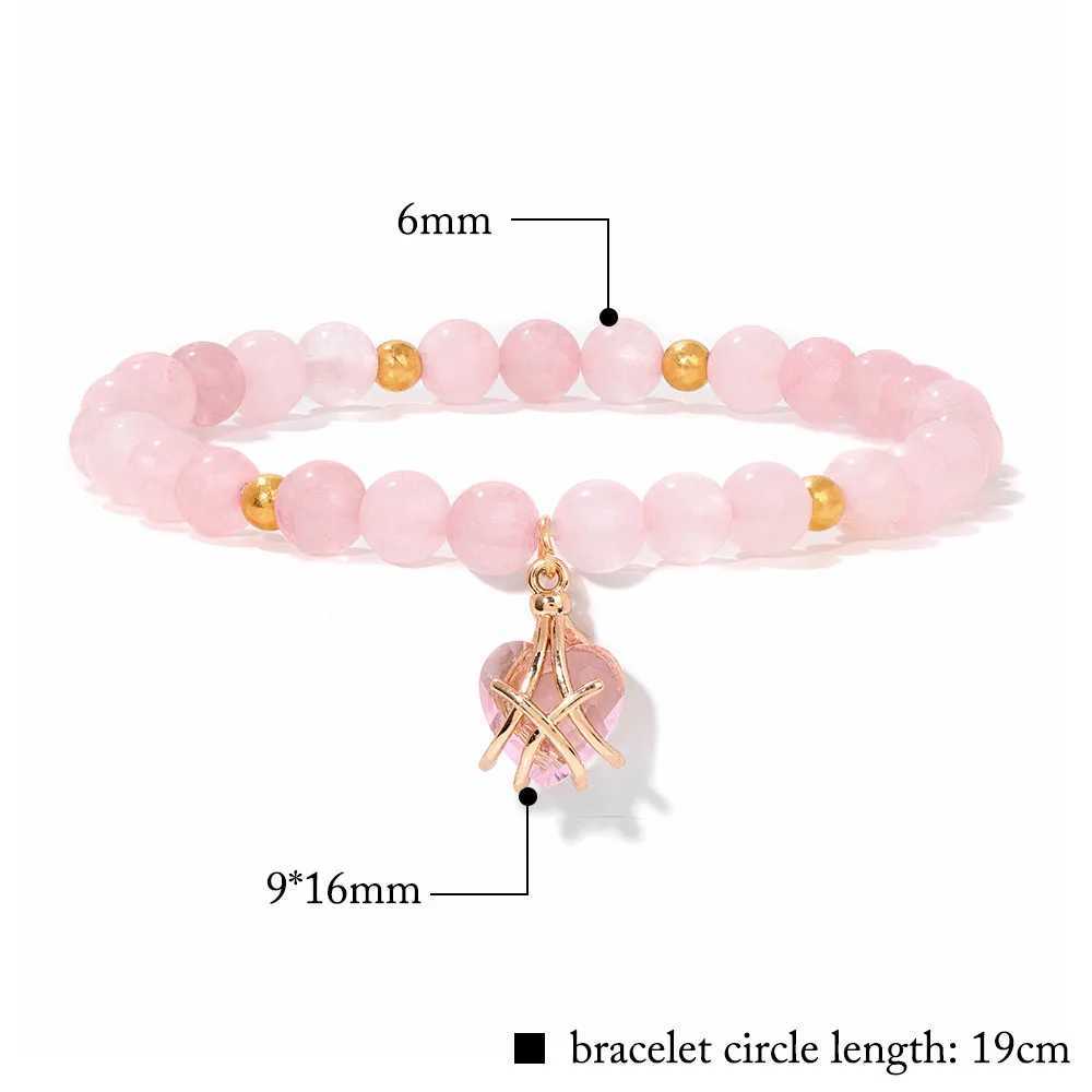 Natural Stone Pink Rose Quartzs Beads Women Tiger Eye Cat Eye Beads Heart Pendants Healing Jewelry C251105