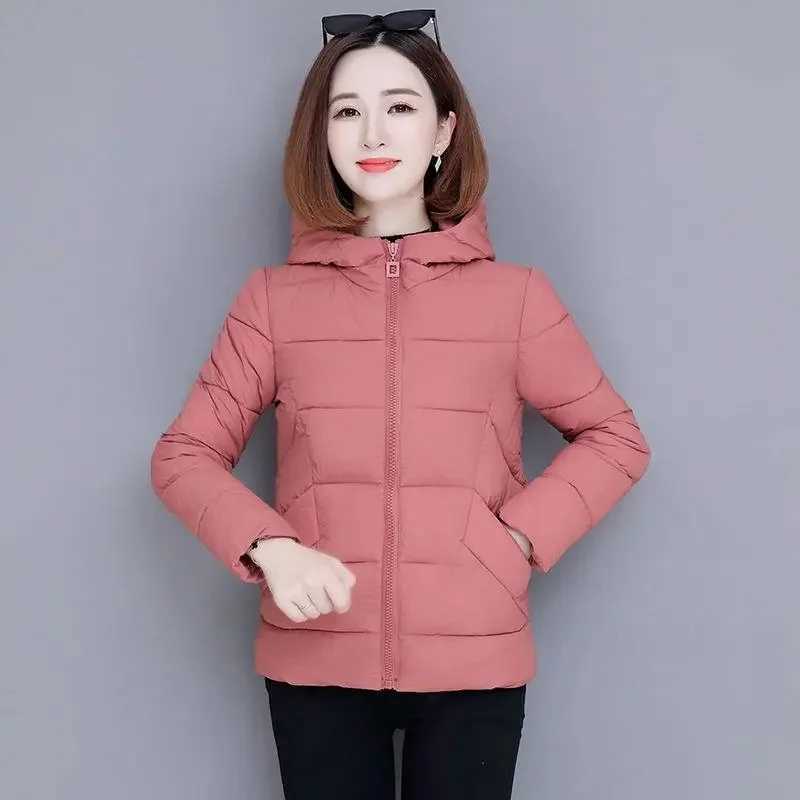 2023 New Down Cotton Jacket Womens Winter Coat ladys Lightweight Padded Jacket ladys Padded Jacket Autumn Hooded Outwear RedT251105