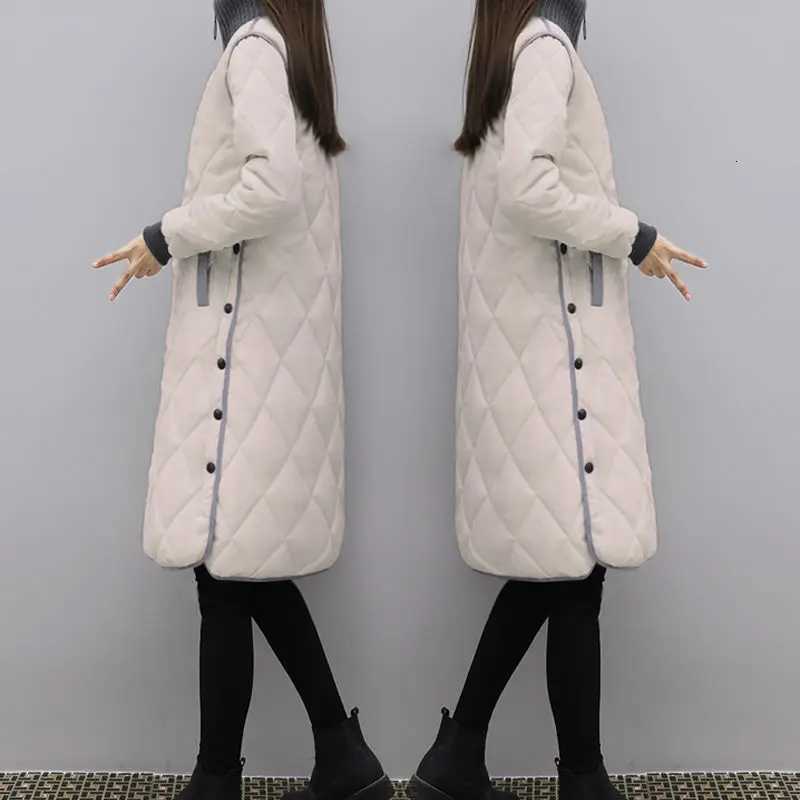 Winter New Style Down Padded Jacket Women Mid-length Korean Style Loose Cotton-padded Coat Over The Knee Padded Jacket CoatsT251105