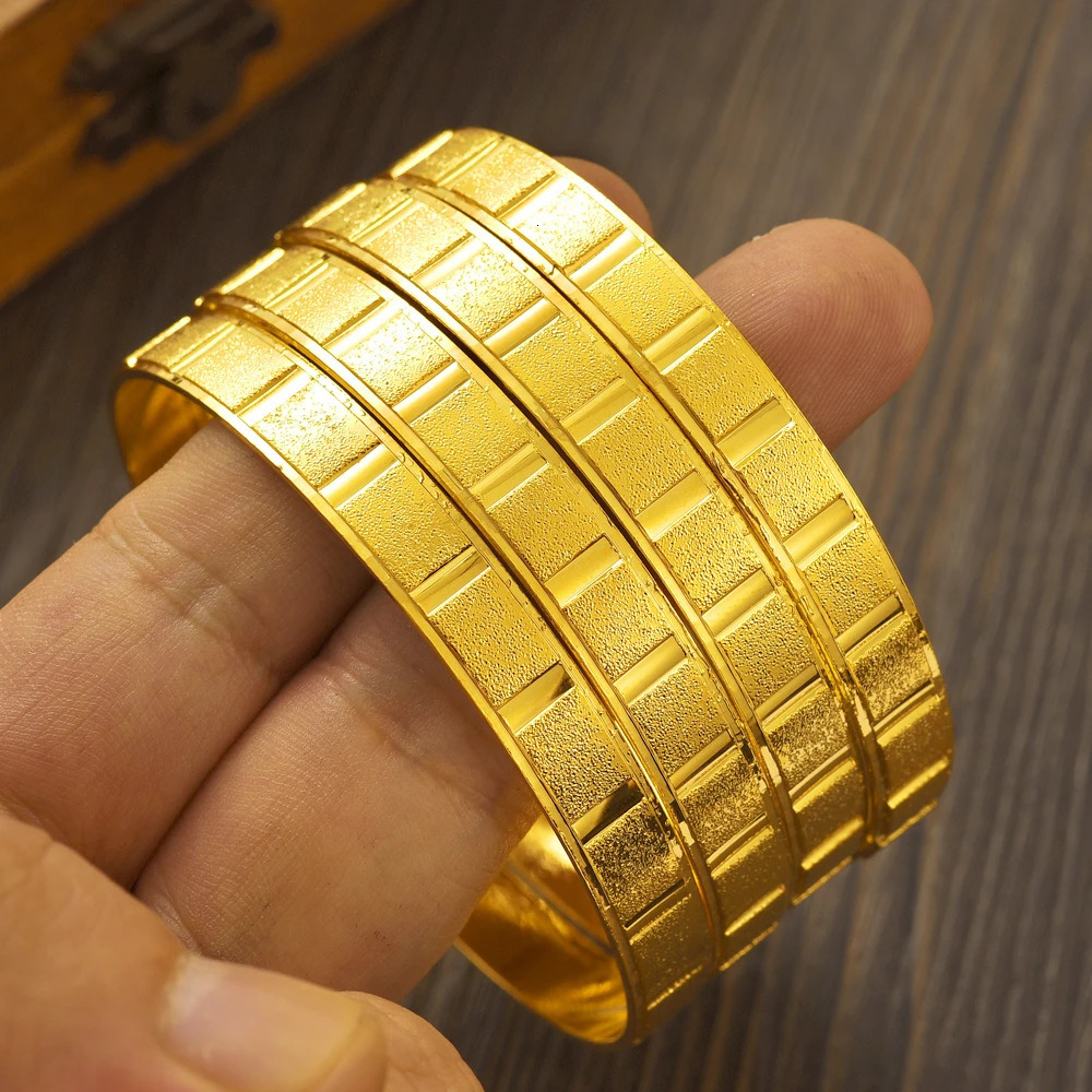 Discount Golden Plated Classic Simplicity Bangles Women Men Bride Wedding Bangle Africa Ethiopian Jewelry Charm Party Gifts 251031