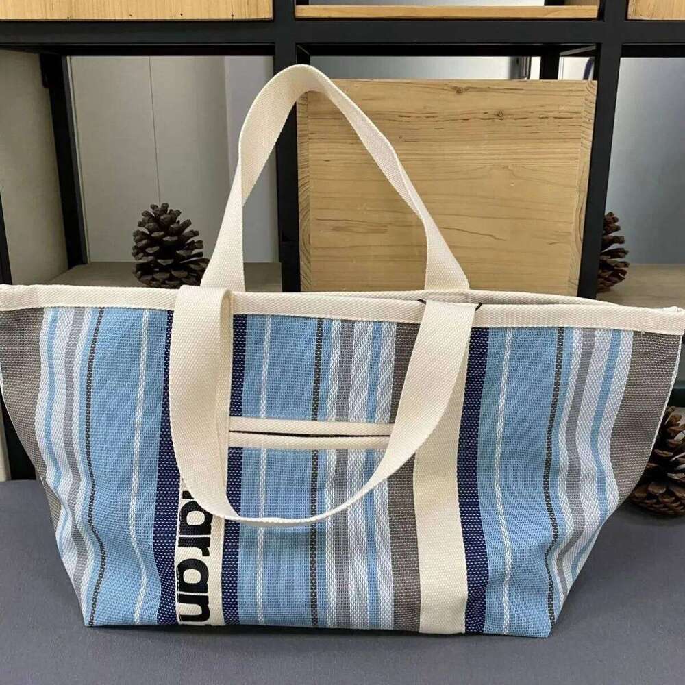 New Color Striped Woven Storage Large Capacity Leisure Shopping Bag, Beach Travel Single Shoulder Tote Bag 251102