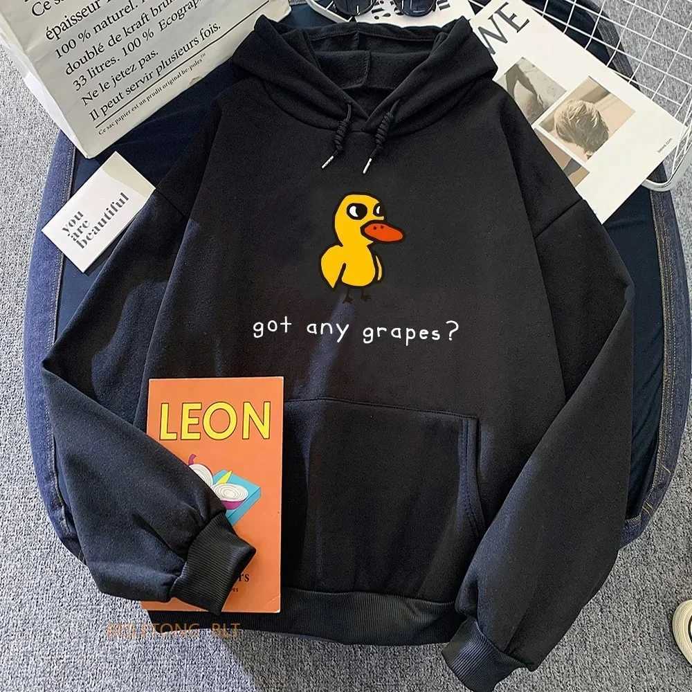 The Duck Song Got Any Grapes Printed Hoodies Kawaii Cartoon Women Sweatshirts Winter Soft Comfortable Hooded Clothing StreetwearT251105