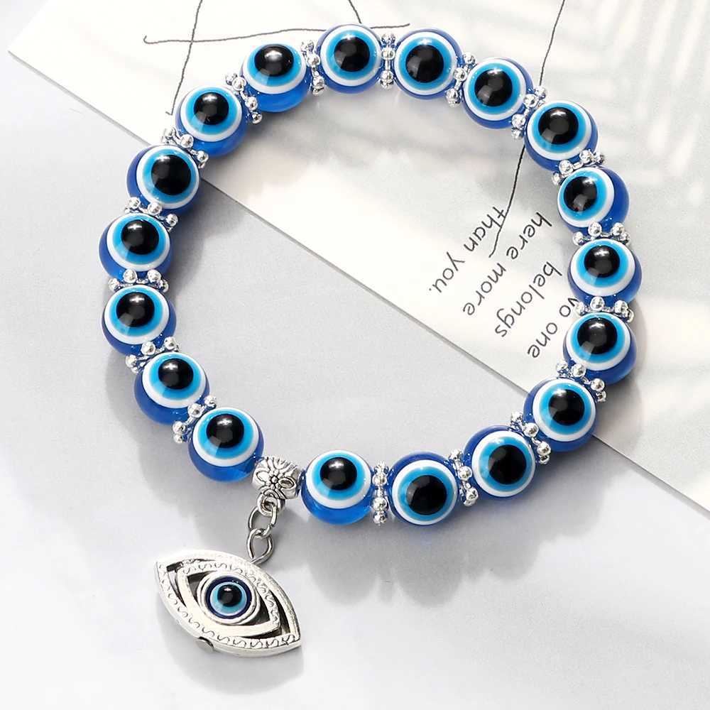 10mm Lucky Blue Evil Eye Palm Butterfly Owl Elephant Pendant Charm Crystal Resin Beadeds for Women Men Jewelry C251105