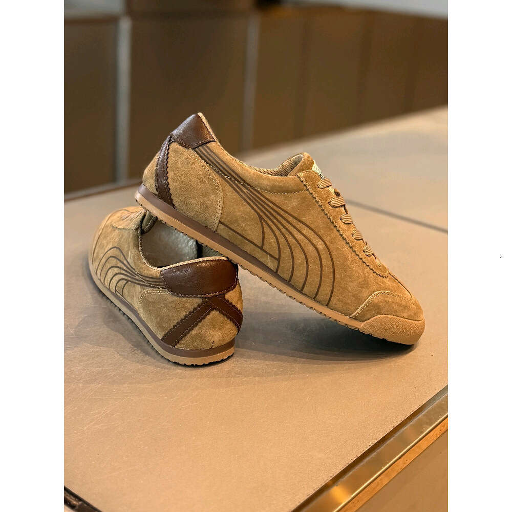 Soft Sole Forrest Gump Men Spring Autumn 2025 New Suede Black Brown Retro Low-top Lace-up Trendy Men's Shoes