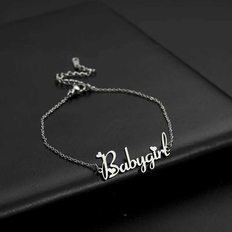Letter Text Custom Name Bracelet For Baby Women Men Personalized Child Kid Gold Color Anklet Family Gift Stainless Steel JewelryXJ251105