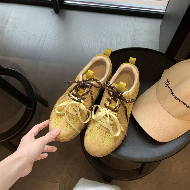 Designer casual free shipping 2025 new round toe thick soled shoes outdoor sports for women
