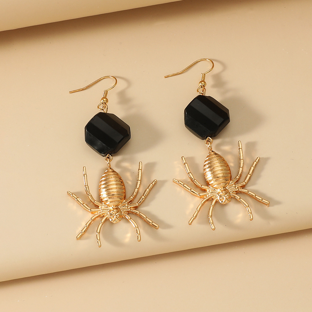 Exaggerated Dark Street Spider Creative Design Earrings Women's Halloween Accessories
