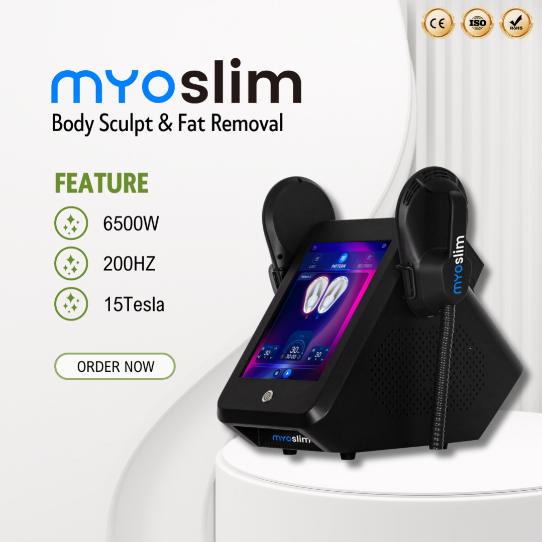 EMS RF Electrical Muscle Stimulation 6500W Body Sculpting Equipment by Myoslim for Fat Reduction and Shape Refinement