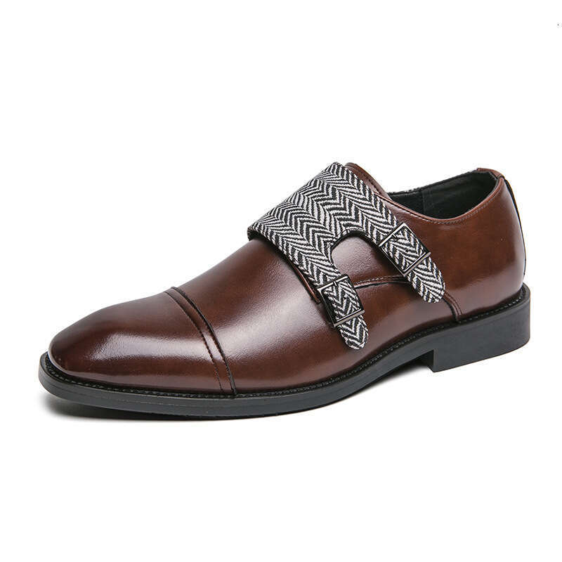 Large men's sizes 38-48, monk shoes, spring and autumn new double breasted business dress leather shoes