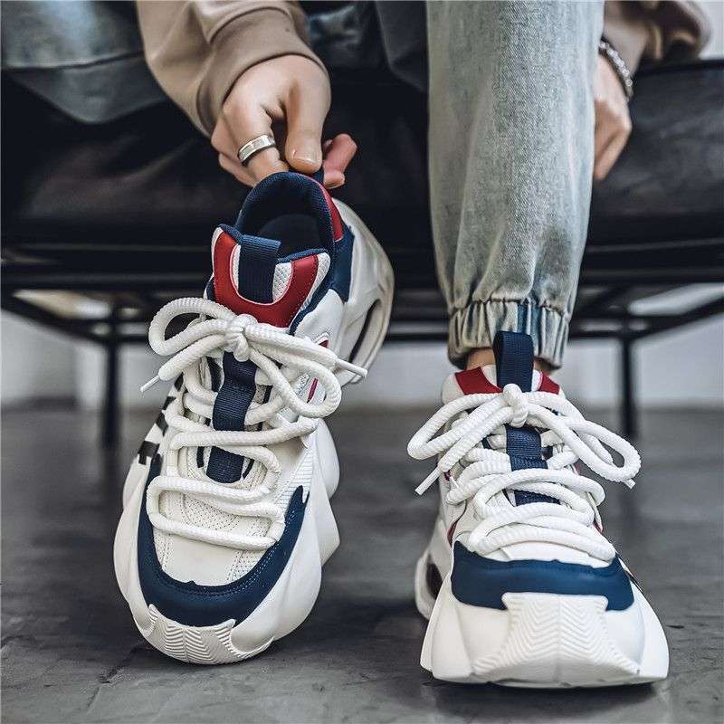 2025 Spring and Autumn New Youth Men's High-End Cushioned Height-Increasing Dad Casual Sports Shoes