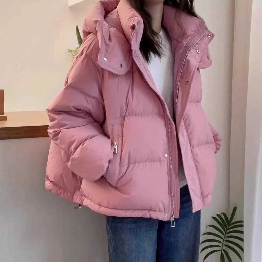 Womens Hooded down Jacket 2025 Autumn Winter Collection Warm Casual Parka Loose Fit Cotton Padded Bigger Size AvailableT251105