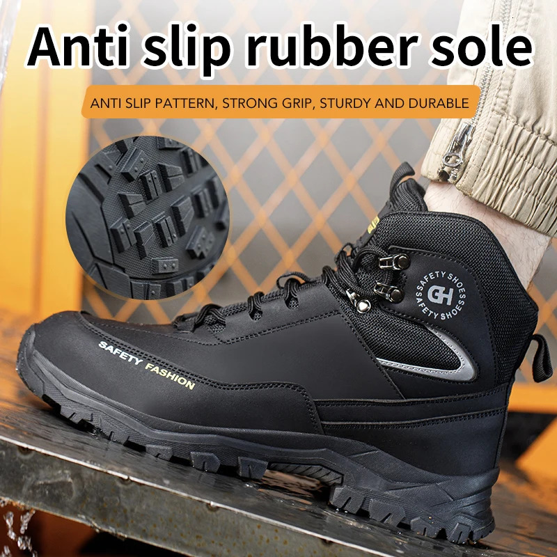 Mens Safety Shoes With Steel Toe Waterproof Boots Puncture Proof Anti-smash Mens Outdoor Work Sneakers Construction Work Shoes 251104