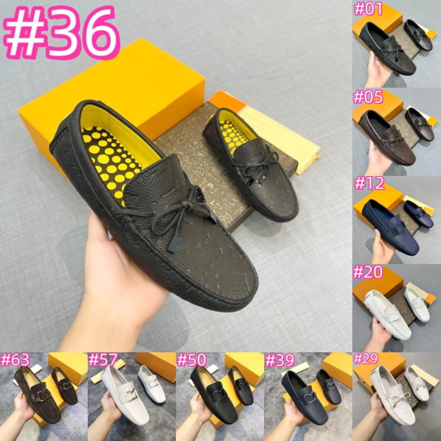 69Model Dress Shoes Designer Men Driver Moccasin Loafer Top Quality Luxury Leather Platform Mule Monte Carlo Moccasin Designer Loafers Men Flat Office Shoe 38-46