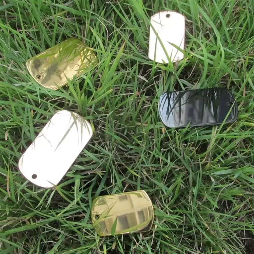 UPS Blank Stainless Steel Military Army Dog Tags Mirror surface laser engravable Fashion Men Pendants Z 4.1-12