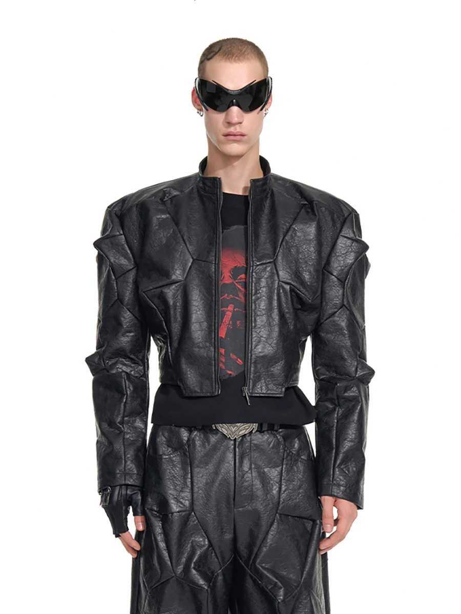 Mauroicardi Spring Autumn Cool Handsome Short Deconstruction Pu Leather Jacket Men Luxury Designer Punk Style Clothes Strtwear C251105