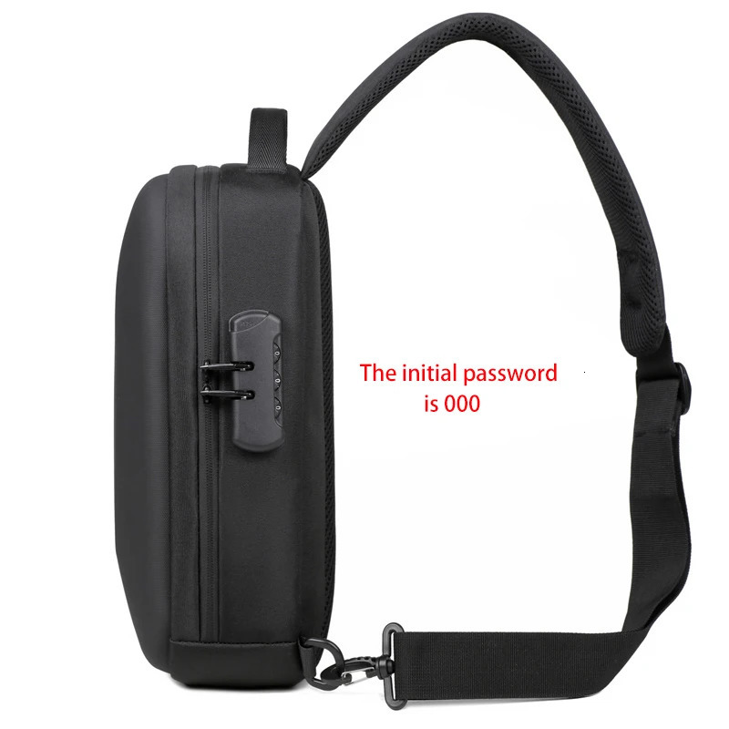 Antitheft Combination Lock Chest Packs With USB Charging Port Fashion Business Mens Crossbody Bag Travel Storage Shoulder 251030