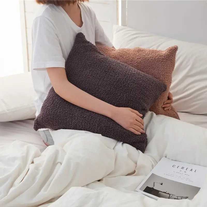 Plush Pillow Cover Cozy Faux Fur Cushion Cover For Sofa Living Room Car 4545 Decorative Pillows Nordic Home Decor Pillowcase Y251105