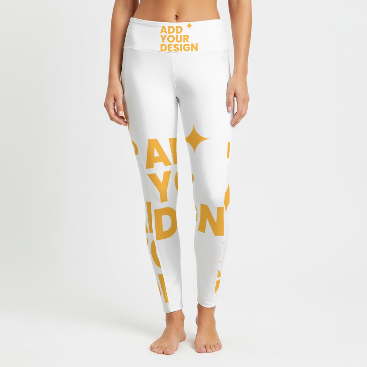 All-Over Print Women's High Waist Leggings, Workout Yoga Pants with Side Pocket, Squat-Proof Satin Fabric