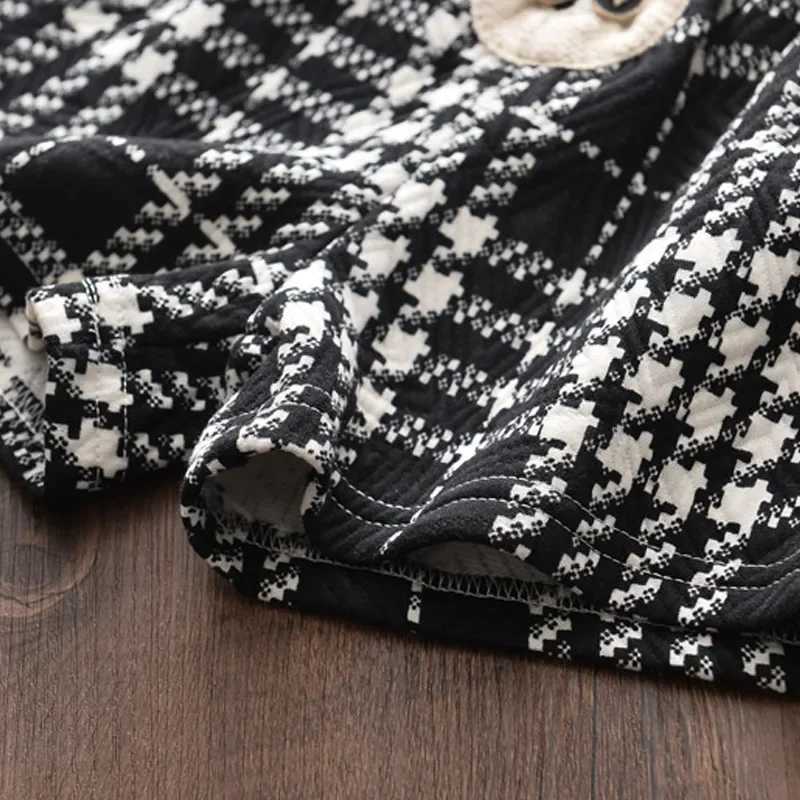 New Girls New Brand Girls Clothing Long Sleeve Checkered Childrens Set TopPants 2-piece Elegant Childrens Set Y251105