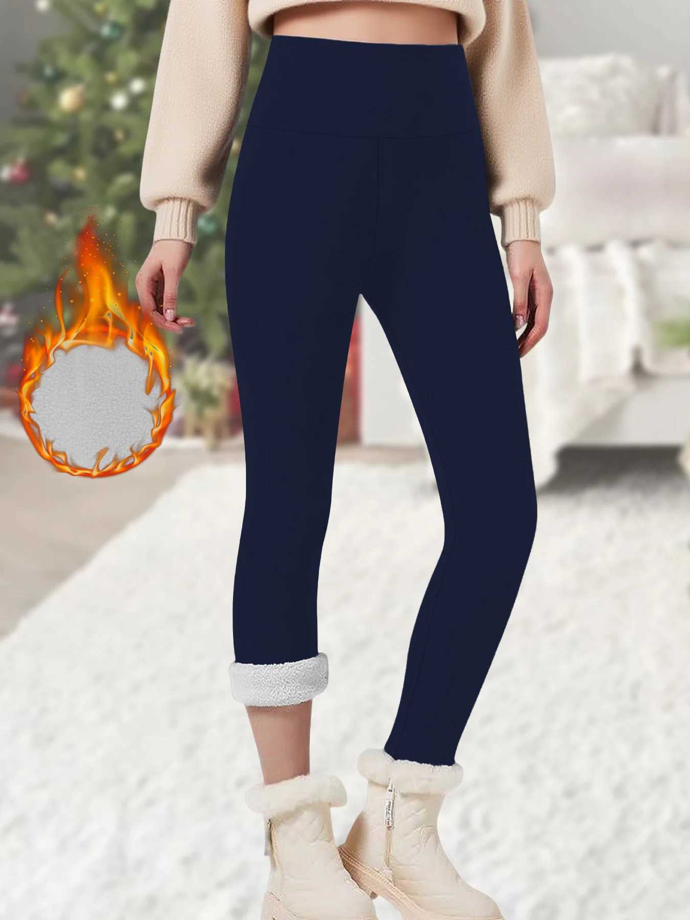 High Waisted Fce-Lined Leggings for Women Thick Soft Tummy Control Workout Running Thermal Warm Pants for Cold Winter S25114