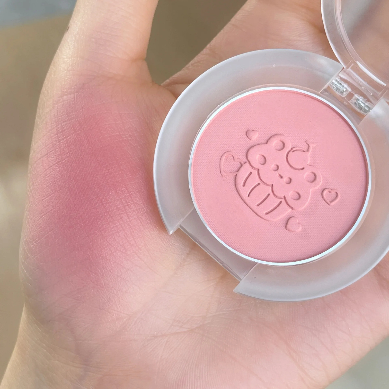 Purple palette powder blusher matte girl peach pink makeup tray natural cheek contour cosmetics 250325