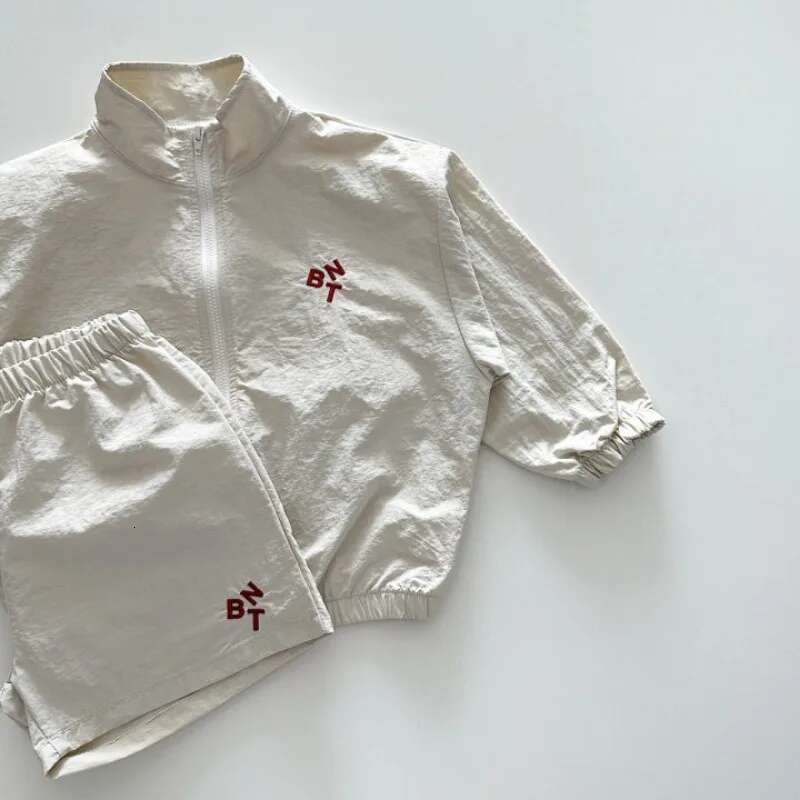 Summer Girls Boys Ultralight Sun-Protective Clothes Sets 2Pcs Zipper Jackets + Shorts Kids Tracksuits Coats Child Outfit Costume