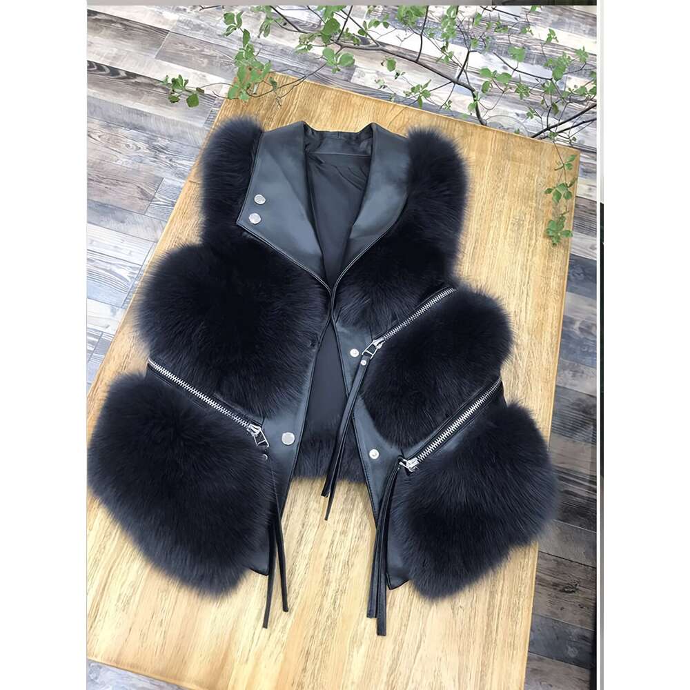 Autumn And Winter Artificial Fur Coat, Warm Patchwork Sports Jacket