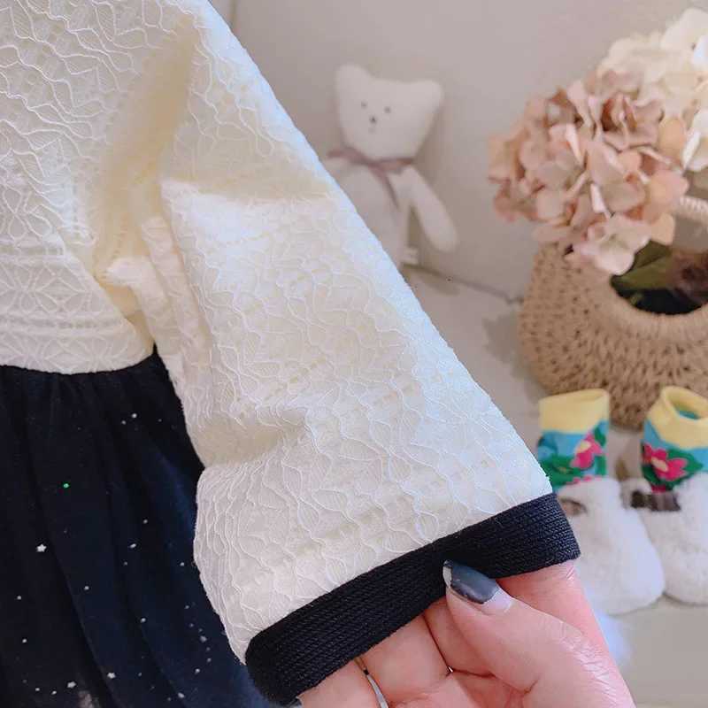 New Girls Dress Princess Fashion New Lovely Clothes Long Sleeves Patchwork Vintage Party Vestidos for 2-8T Toddler Y251105