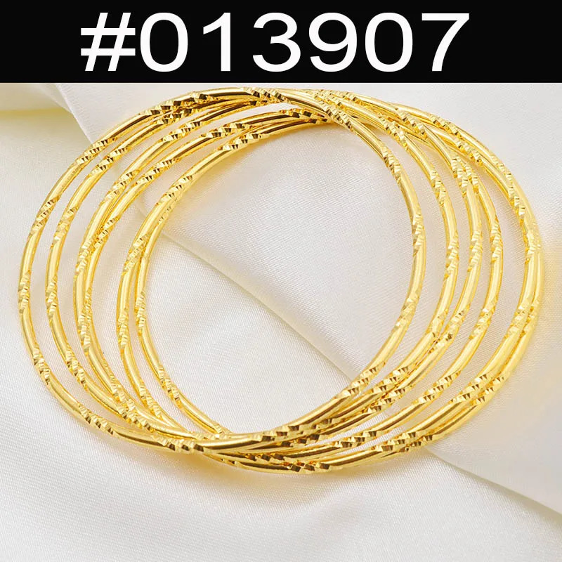 Anniyo 6pcslotAfrican Gold Color Shiny Bangles for Women Girls Dubai Circle Bracelet Jewelry Ethiopian Bride Wedding 013707 251031