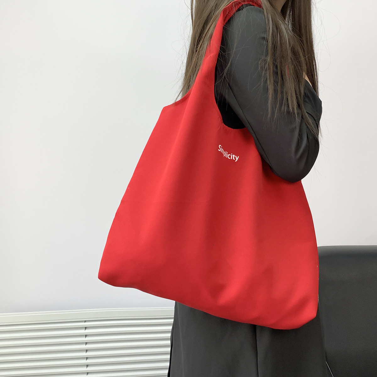 Spring and Summer Canvas Simple Letter Vest Large Capacity Travel Vacation Student Class Tote Shopping Bag