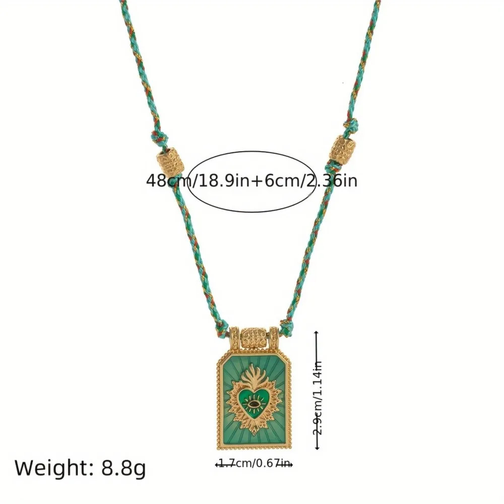 Trendy HeartShaped Pendant Necklace for Women Hand Woven Colored Rope Luckly Beads Chain Party Jewelry Ideal for Daily Wear 251031