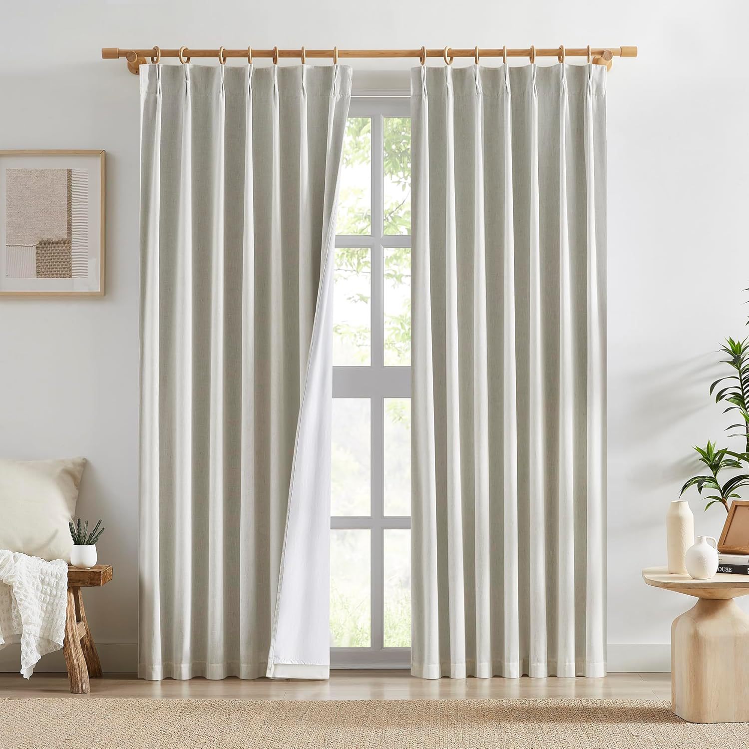 D5 100% full blackout linen curtain colored linen cotton linen curtains double layer white lining cloth spot delivery