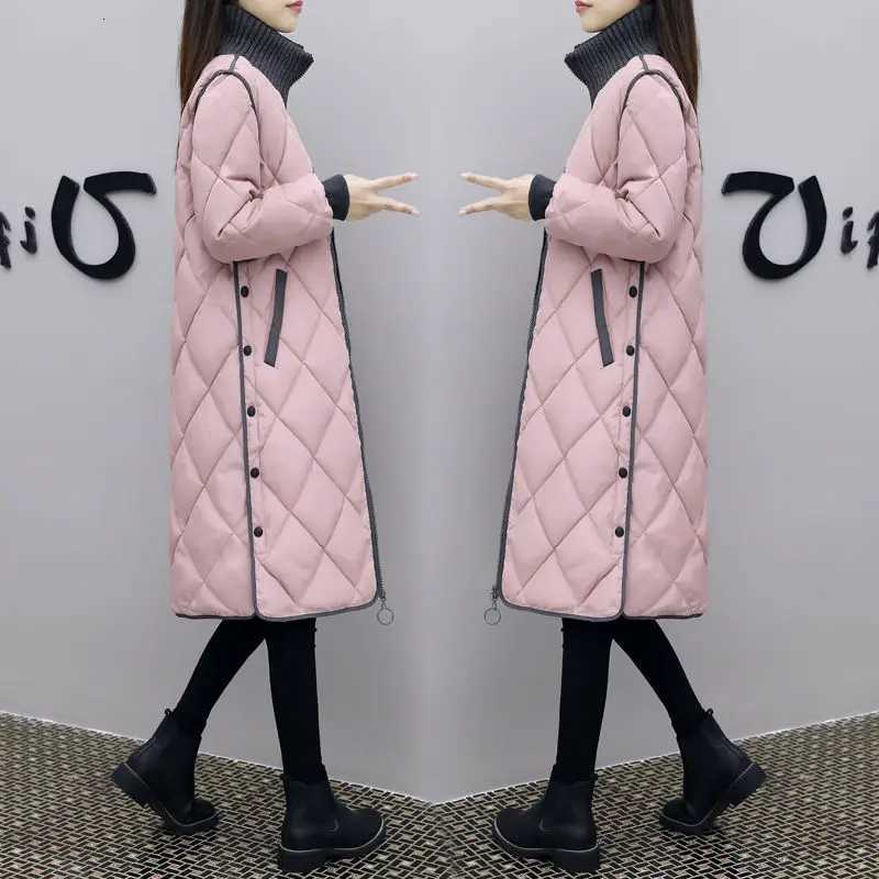Winter New Style Down Padded Jacket Women Mid-length Korean Style Loose Cotton-padded Coat Over The Knee Padded Jacket CoatsT251105