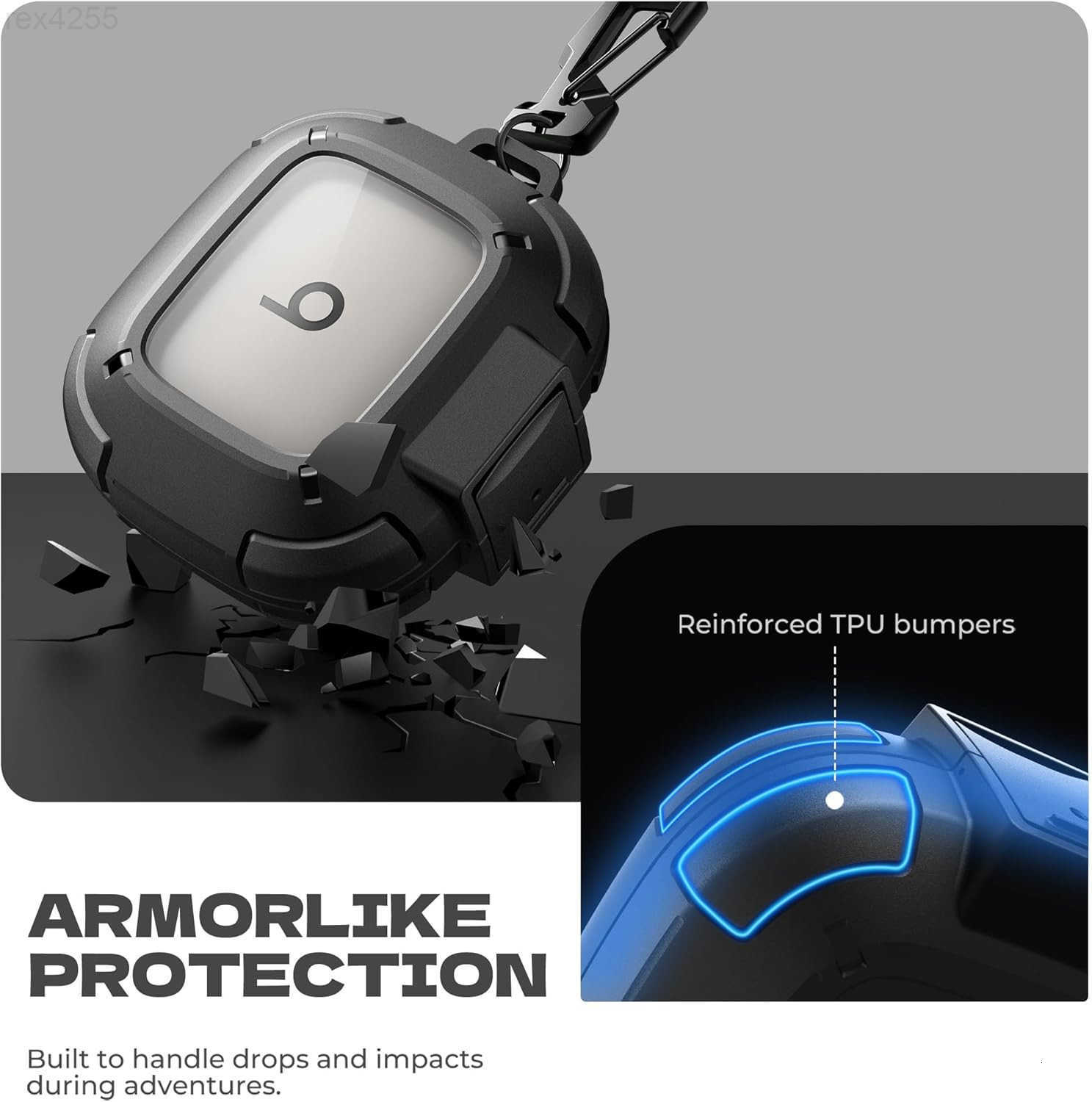 for Beats Powerbeats Pro 2 Case with DropProofL ockS hockproofR uggedB umperC asesP rotectiveC overw ithC arabinerK eyringC leanerK itf orP owerbeatsP