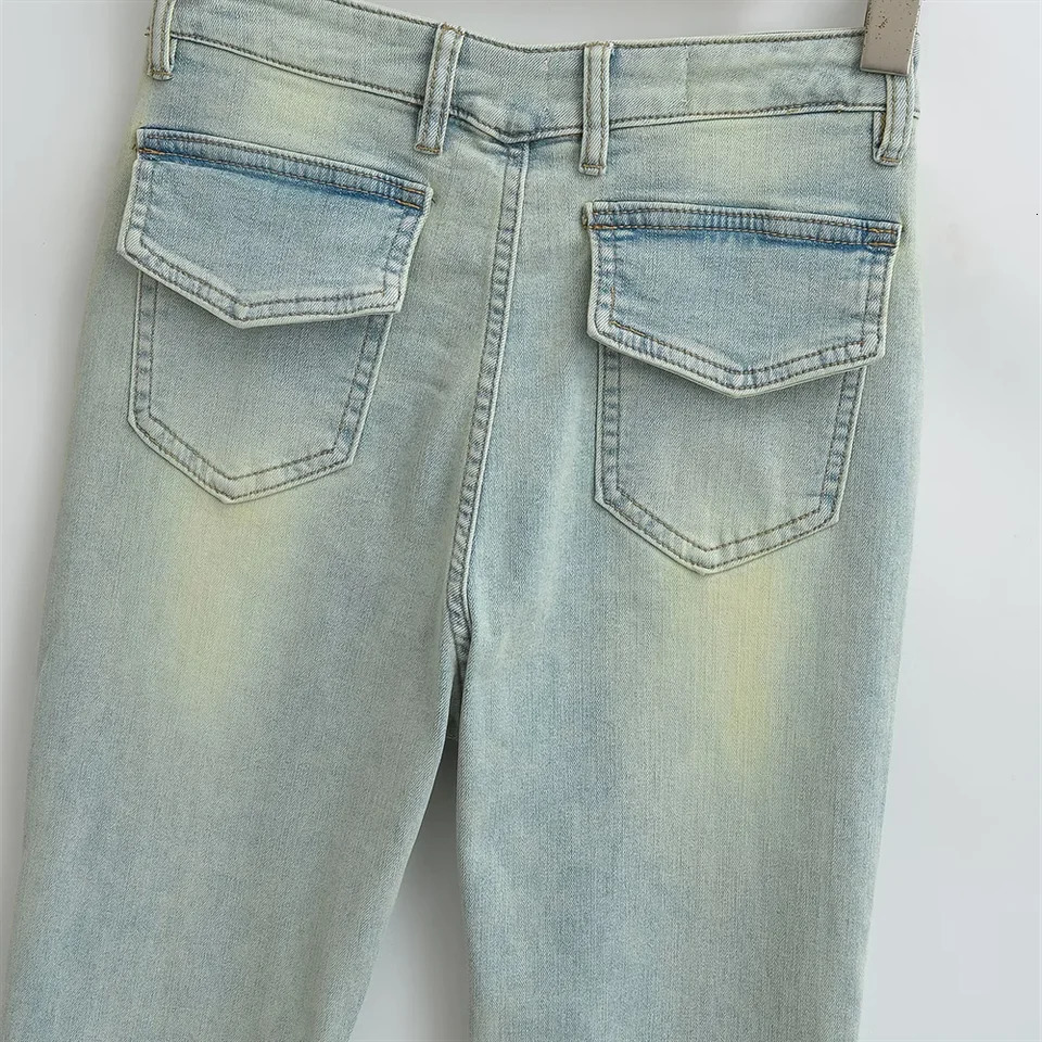 womens flannel jeans classic design with functional pockets high waist suitable for fashionable and comfortable wearing y2k 250403