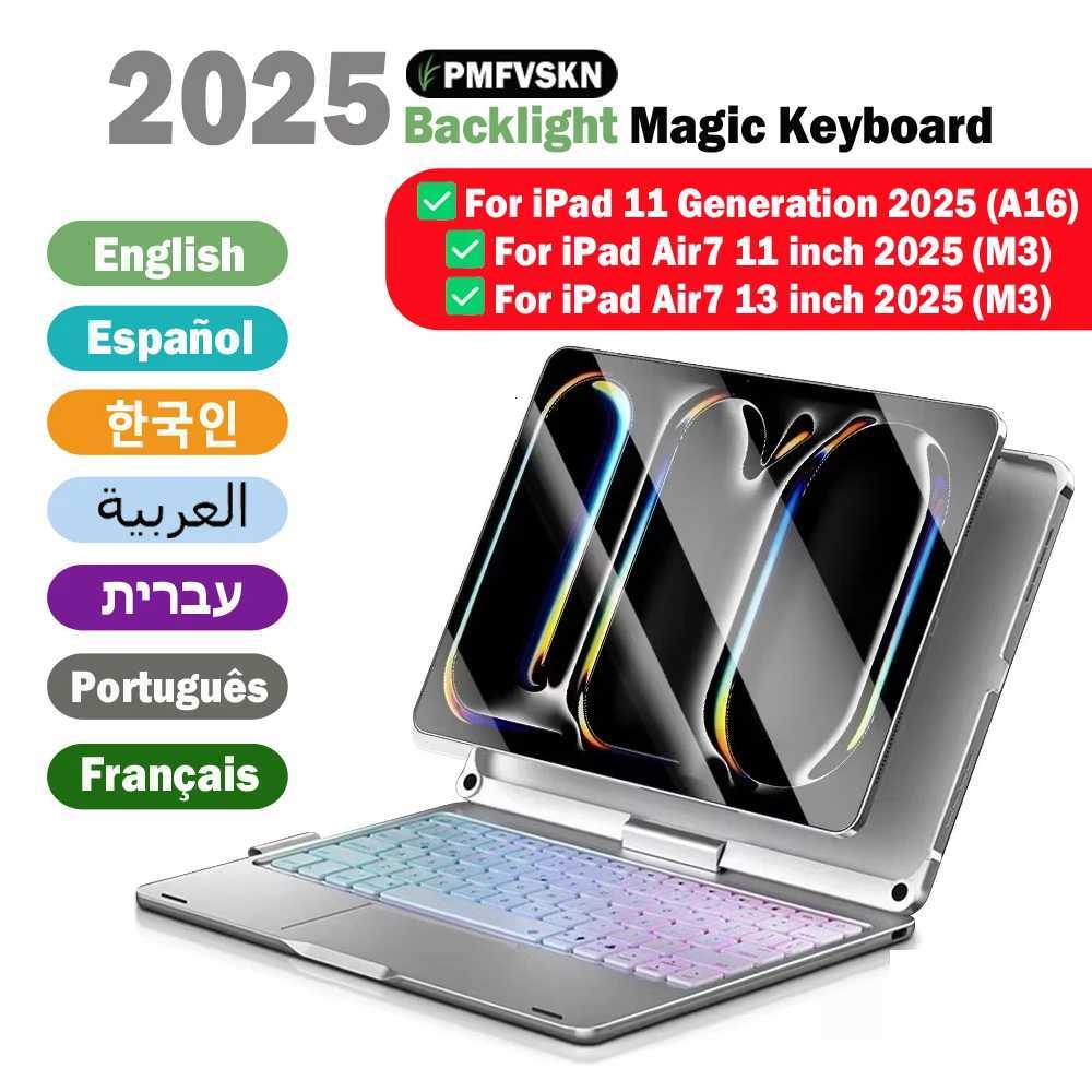 New Magic Keyboard For iPad 11th Generation 2025 A16 Keyboard Case For iPad Air 7 11 13 inch 2025 M3 360 Degree Flip Backlit H251105