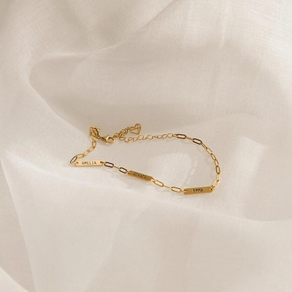 Customized Name Bracelet - Can Add Multiple Sequins - Customized Family and Friends - Stainless Steel Material - Minimalist Gift 250327