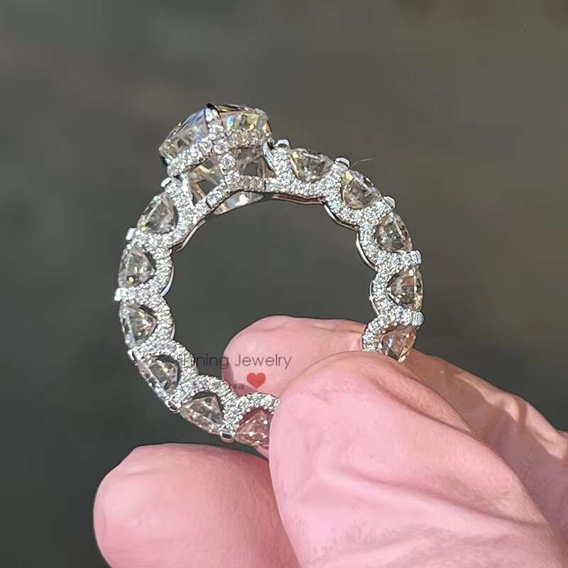 5cts Main Stone Luxury Vintage Engagement Ring Moissanite Ring White Gold